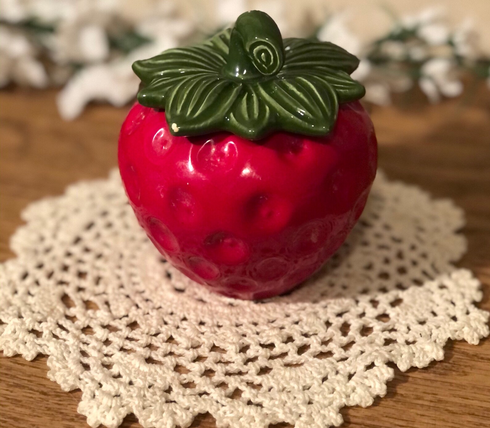 Vintage strawberry sugar bowl Etsy