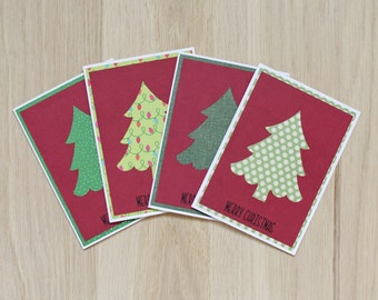 Merry Christmas Greeting Cards | Christmas Greeting Cards | Christmas Notecards | Christmas Tree Card | Handmade Cards | Homemade Cards