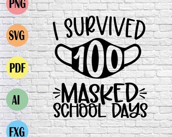 Download I Survived 100 Day School Svg Png Teacher Svg Lunch Lady Sign Mask 100 Days Virtual Online 100 Days Of School 2021 Svg Digital Download Clip Art Art Collectibles
