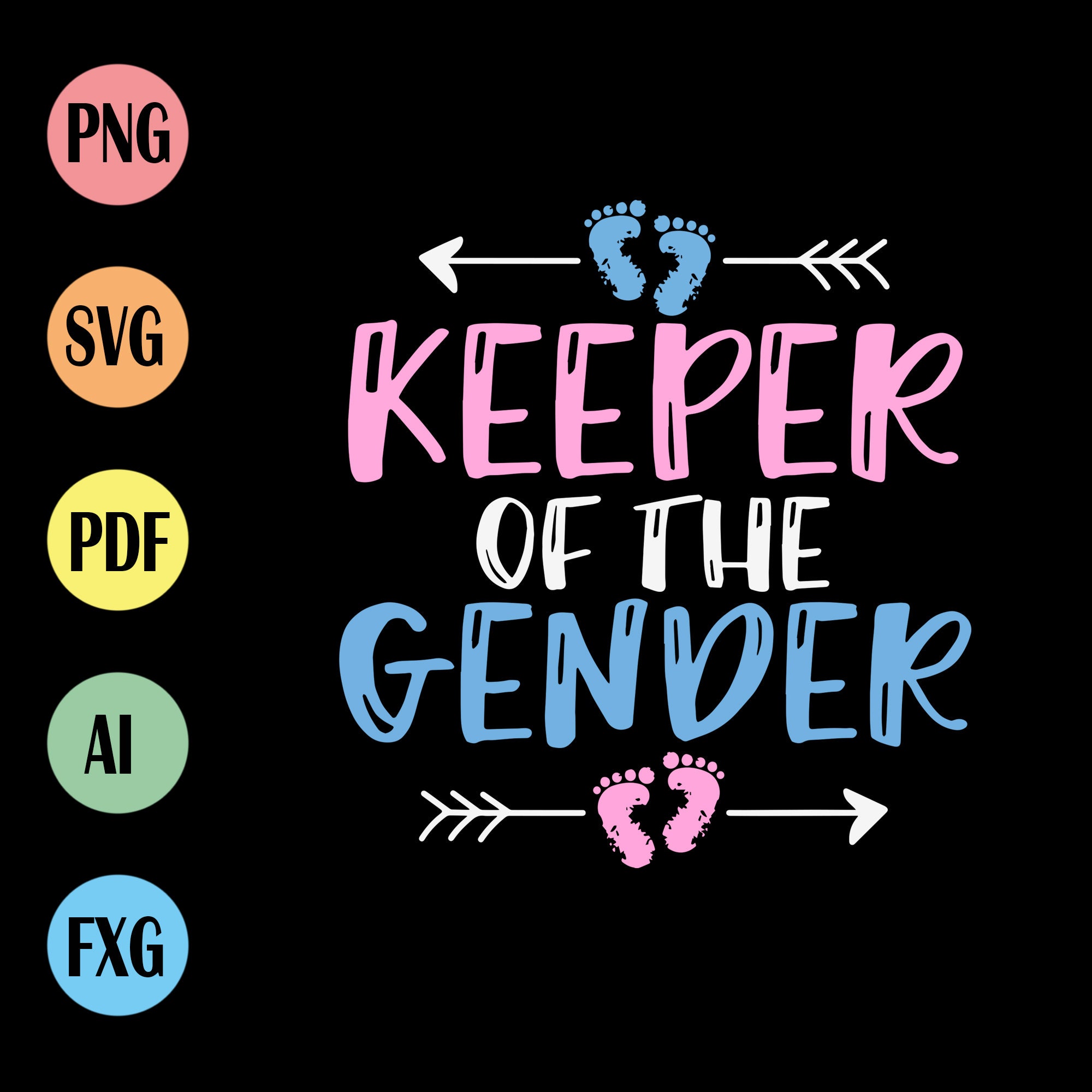 Keeper of the Gender svg Cute Gender Reveal Baby svg | Etsy