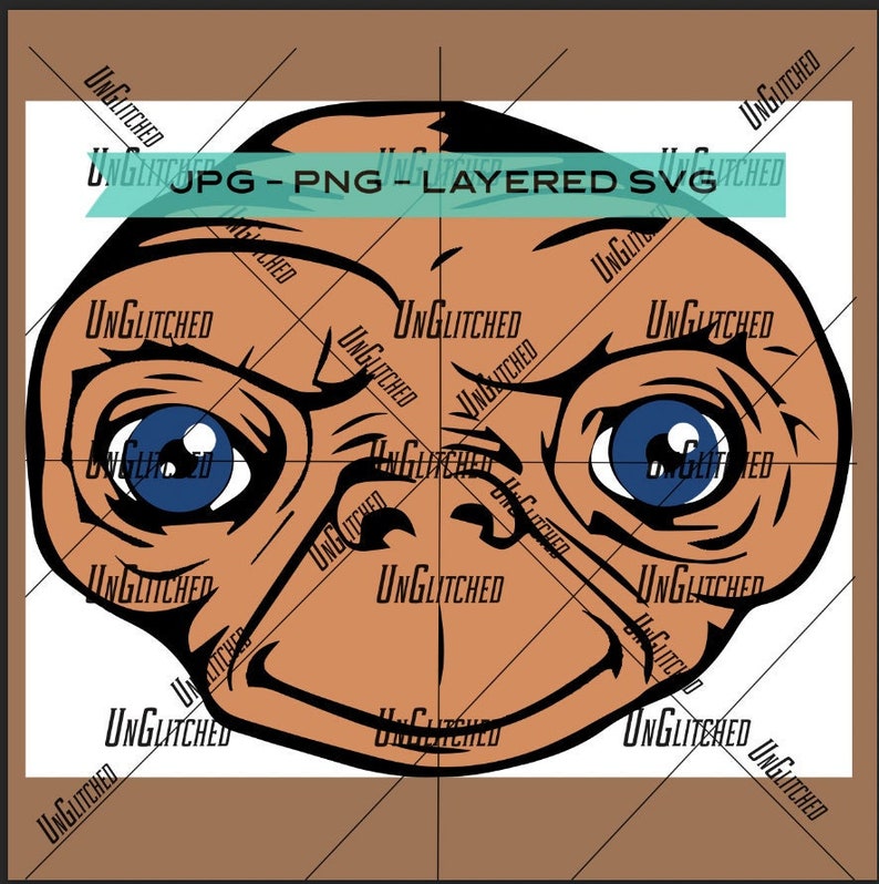 E.T. Face Colored ET El Extraterrestre Capas svg png jpg | Etsy