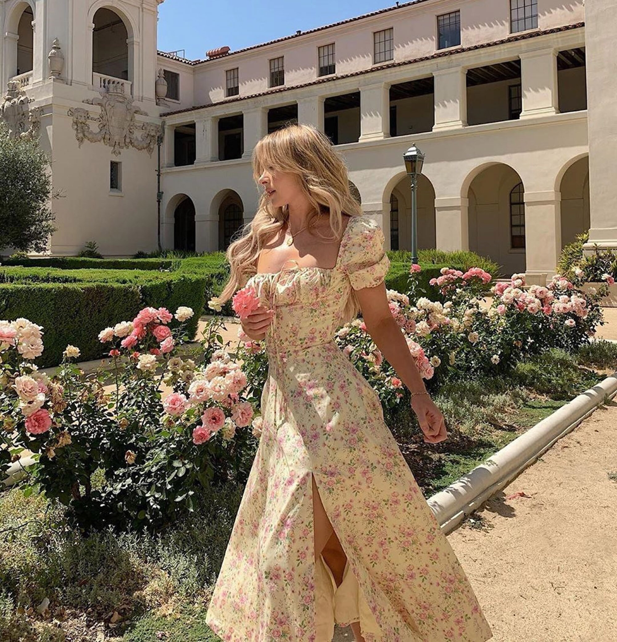 vestido-vintage-franc-s-vestido-floral-con-mangas-princesa-y-etsy