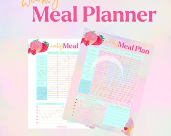 PDF Weekly Meal Planner  | Instant Download | Digital Print | Printable PDF  | Meal Prep