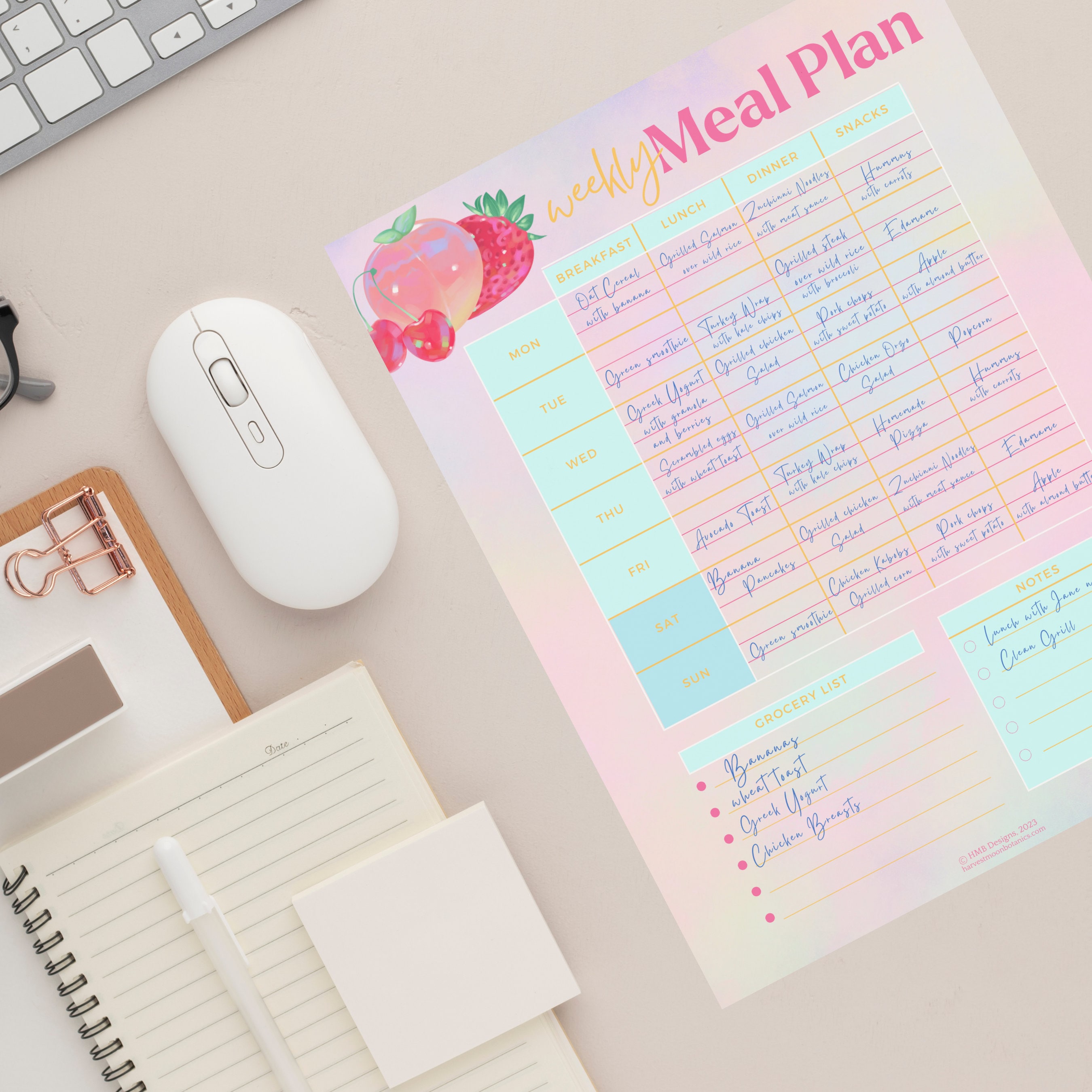 PDF Weekly Meal Planner Instant Download Digital Print Printable PDF ...