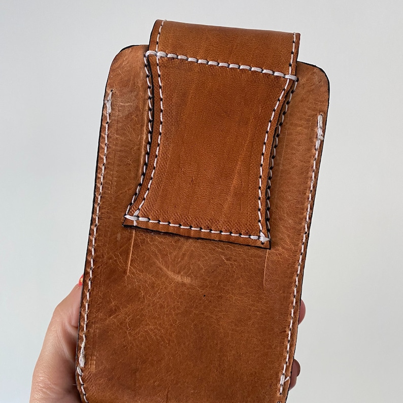 Handmade Leather Cell Phone Holster by Marancu Natural Leather