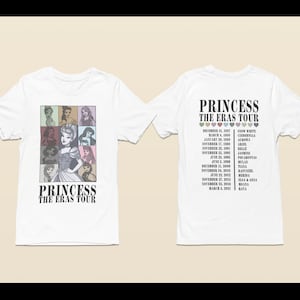 Visite de l'ère princesse T-shirt princesse, t-shirt graphique Eras Tour, dates de la tournée image 1