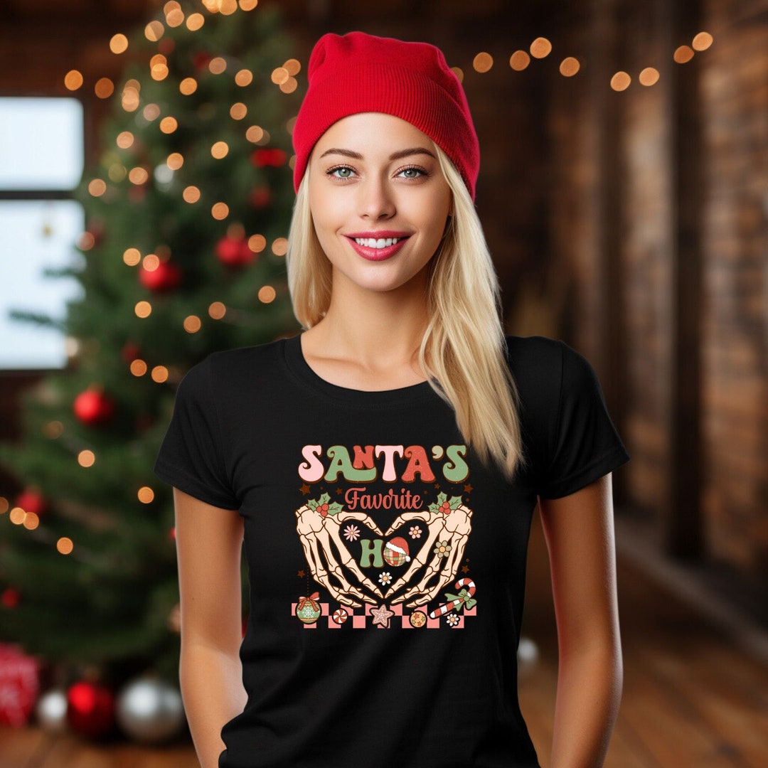 Santa's Favorite Ho Christmas Tee Tshirt Christmas Etsy