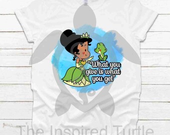 Tiana & Friend, Little Princess, Kids shirt, Adult Tee, The Princess and the Frog, Prince Naveen, Princess, Fan Art, Fantasy, Story time