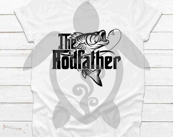 Le Rodfather | Tee | adulte T-shirt | Tee | d’été Pêche | Chemise de fête des pères | Canne à pêche | Le parrain | Camping