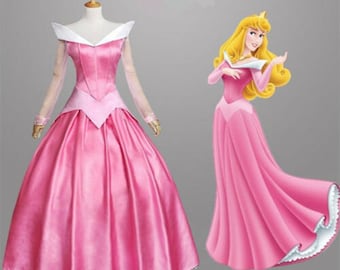 Sleeping Beauty Aurora Costume, Disney Princess Aurora Cosplay Dress Adult Women Outfit Made to Order