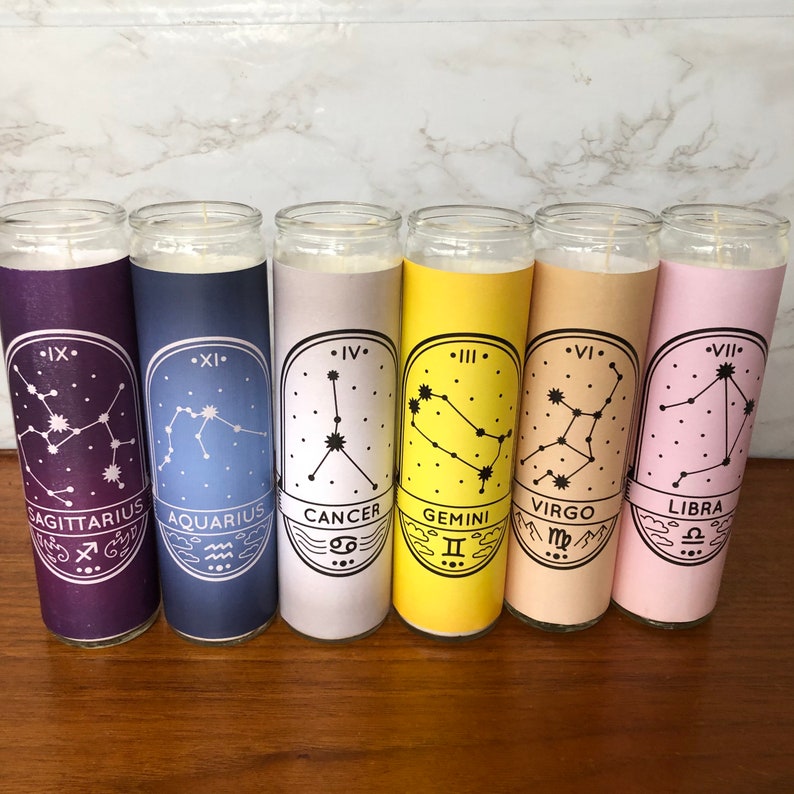 Zodiac Astrological Signs Candles Etsy