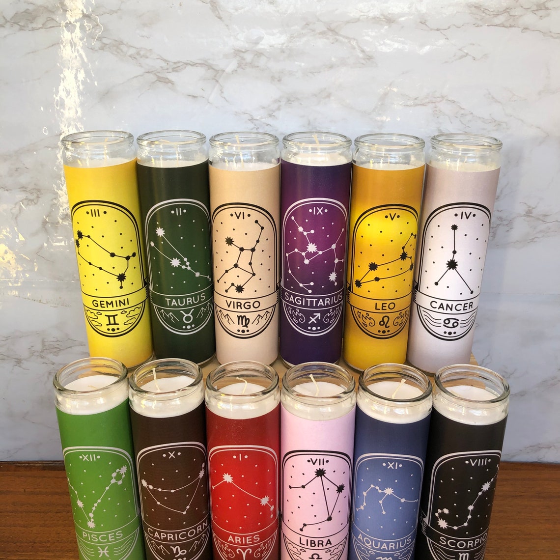 Zodiac Astrological Signs Candles Etsy