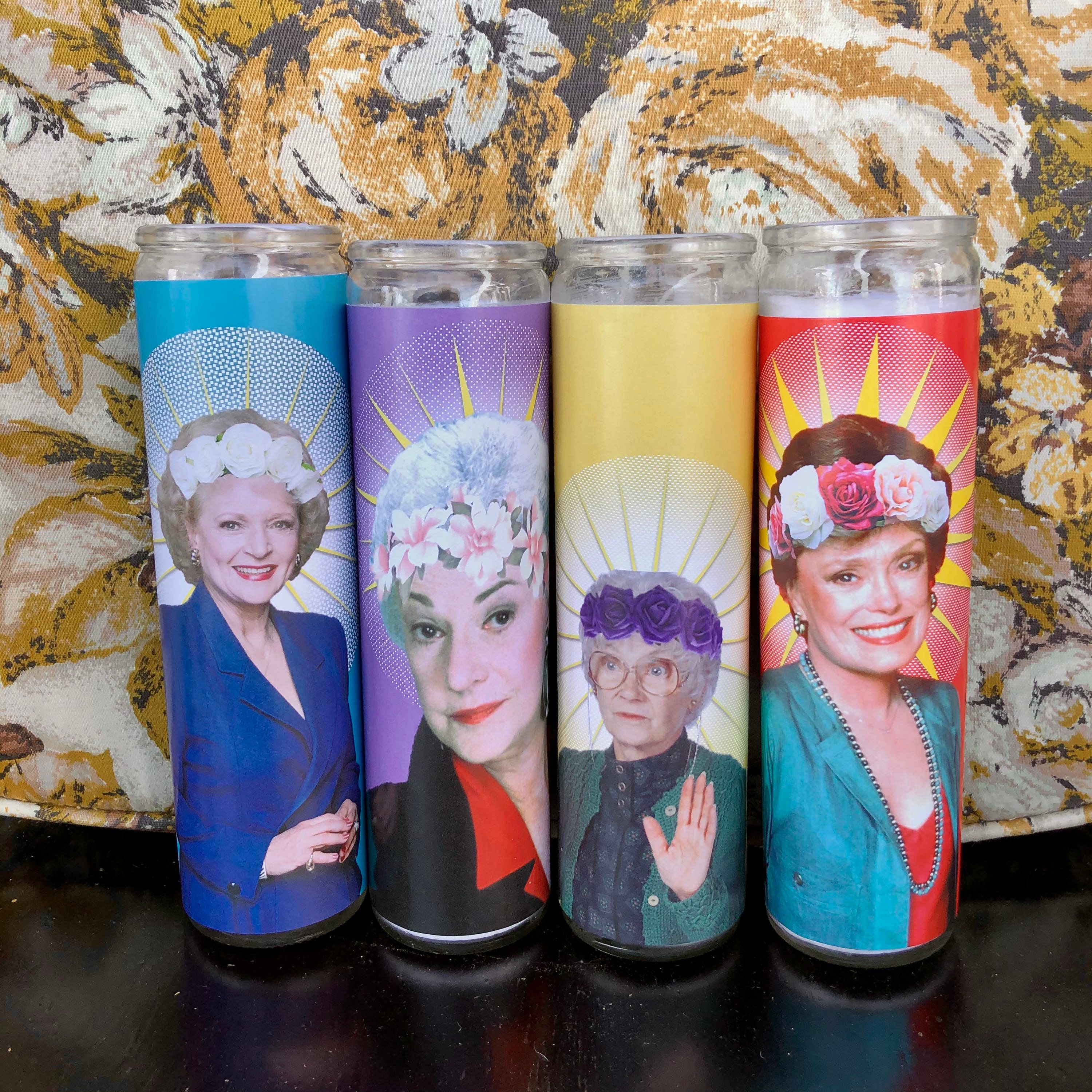 Golden set of 4 GOLDEN GIRLS prayer candles. | Etsy