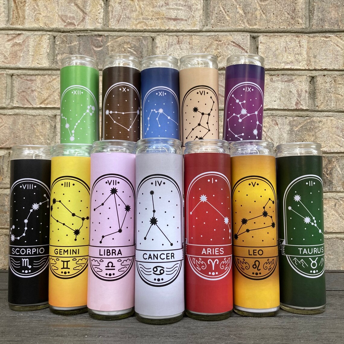 Zodiac Astrological Signs Candles Etsy
