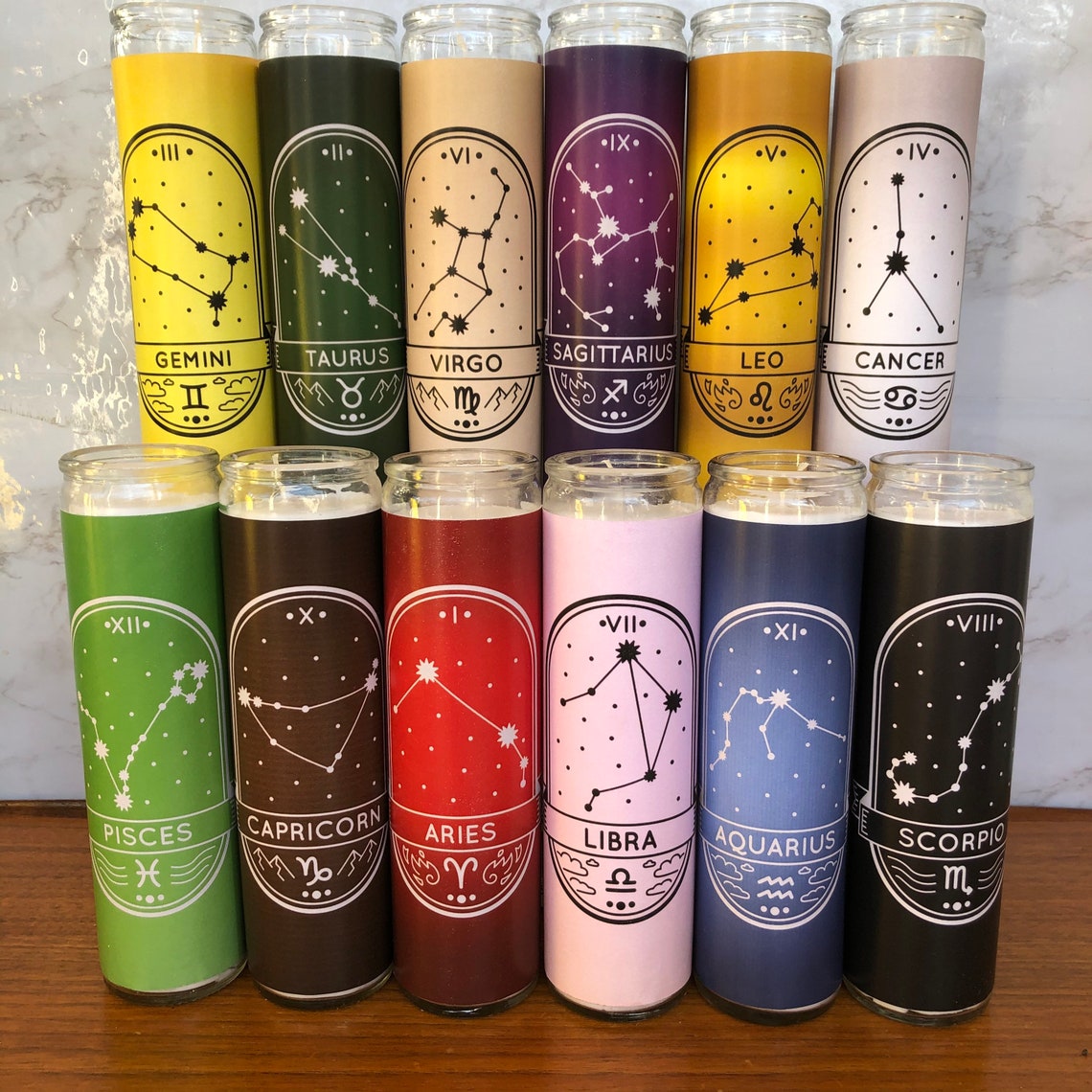 Zodiac Astrological Signs Candles Etsy