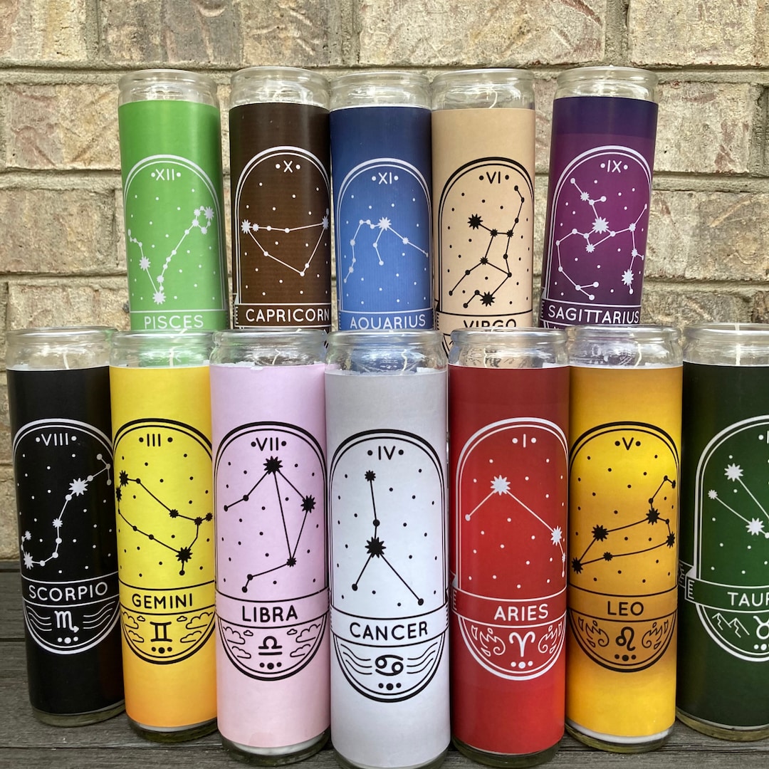 Zodiac Astrological Sign Candles Etsy