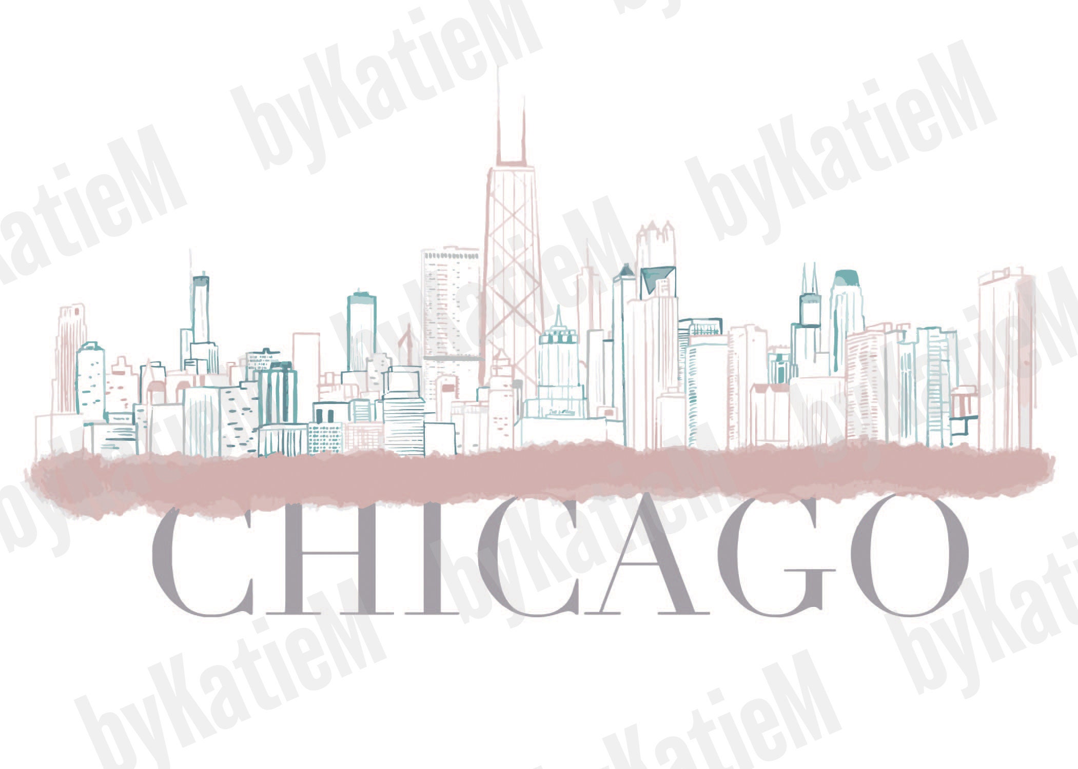 Chicago Skyline, Chicago Print, Downtown, Cityscape, Travel Gift, Home ...