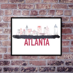 Atlanta Skyline, ATL Print, Downtown, Cityscape, Travel Gift, Home Decor - DIGITAL DOWNLOAD