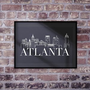 Atlanta Skyline, ATL Print, Downtown, Cityscape, Travel Gift, Home Decor - DIGITAL DOWNLOAD