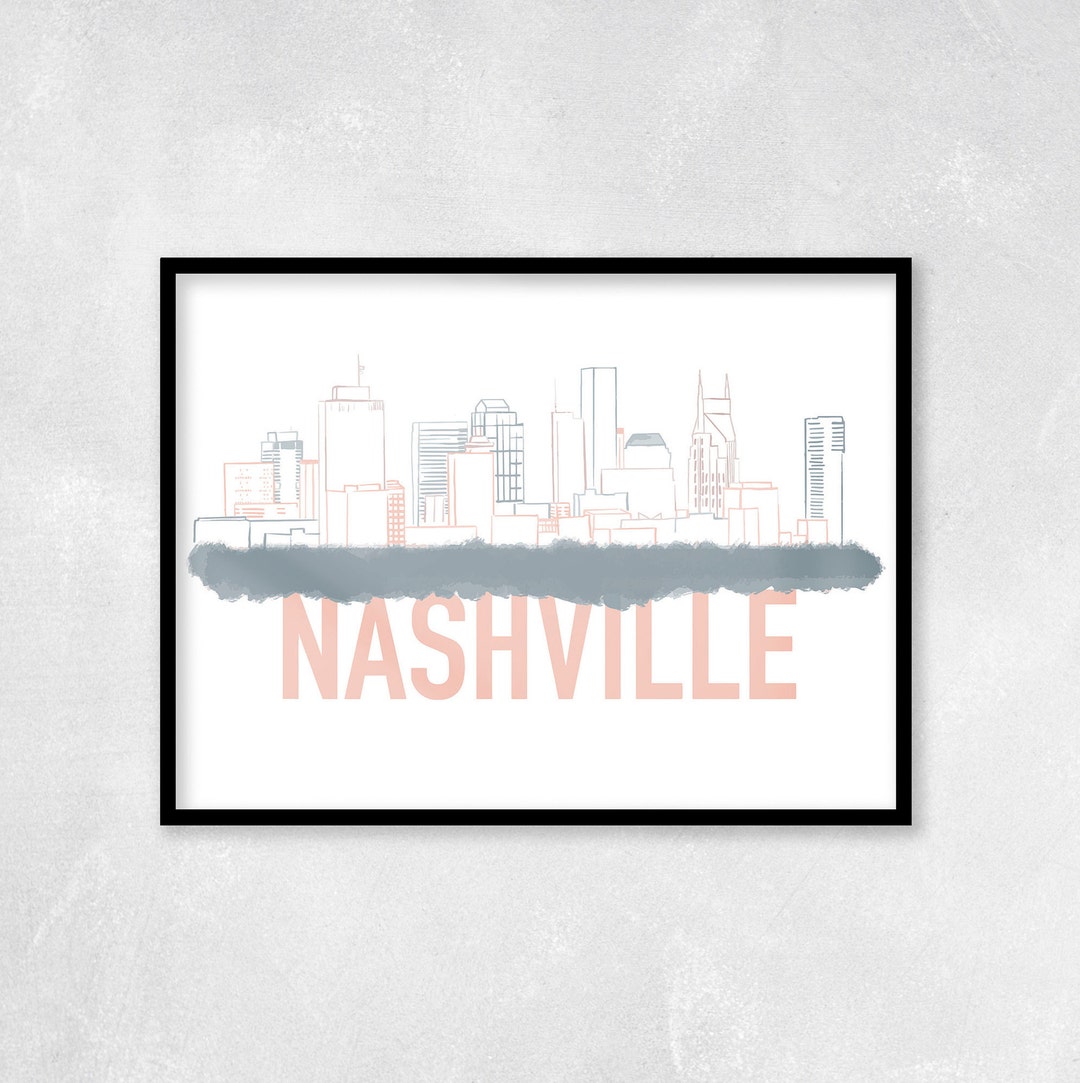 Nashville, Tennessee Skyline, Nashville Print, Downtown, Cityscape ...