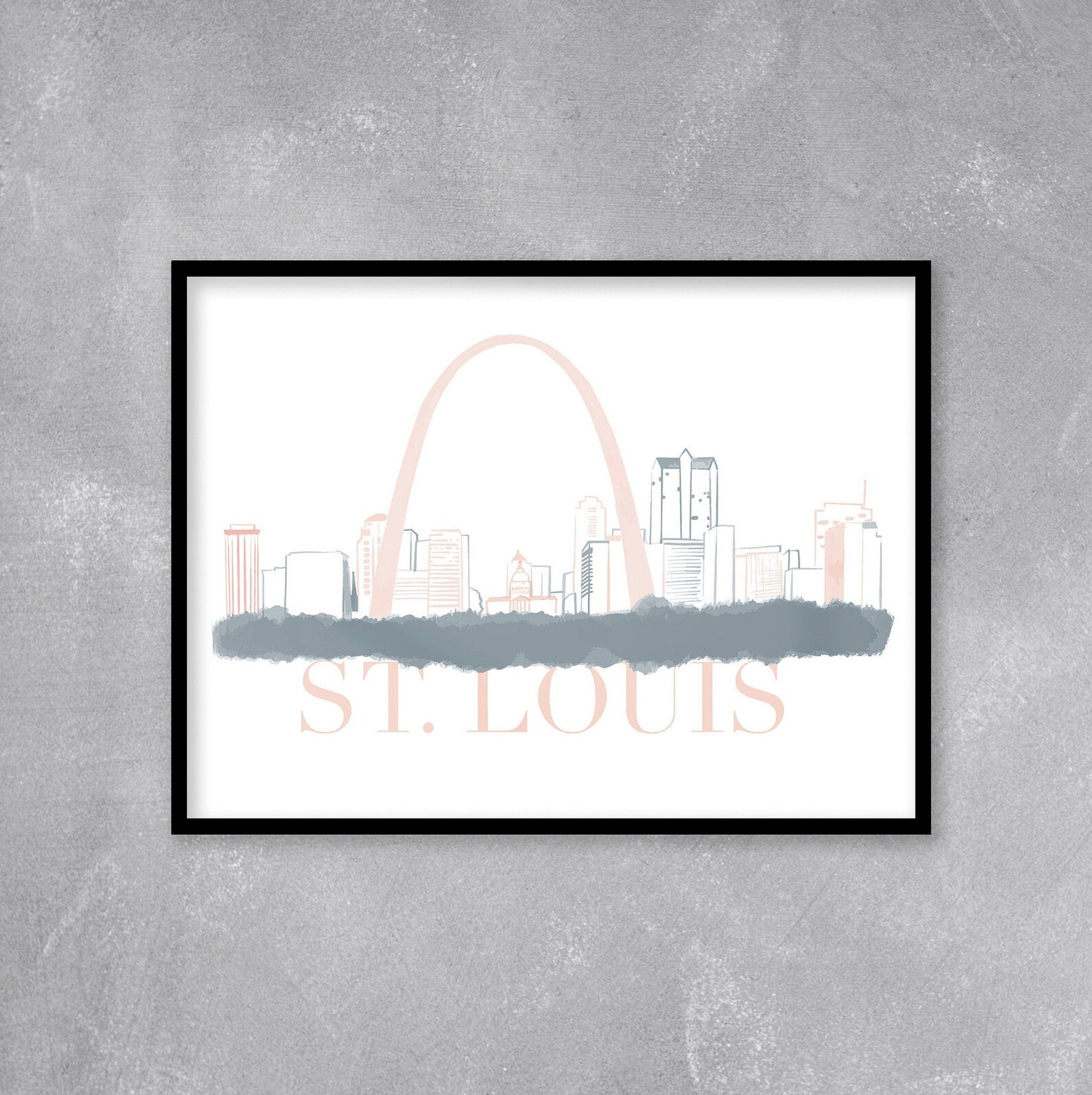St. Louis Missouri Skyline Saint Louis Print Downtown - Etsy