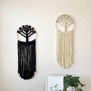 Tree of life Macramé Wall Hanging, Black and White