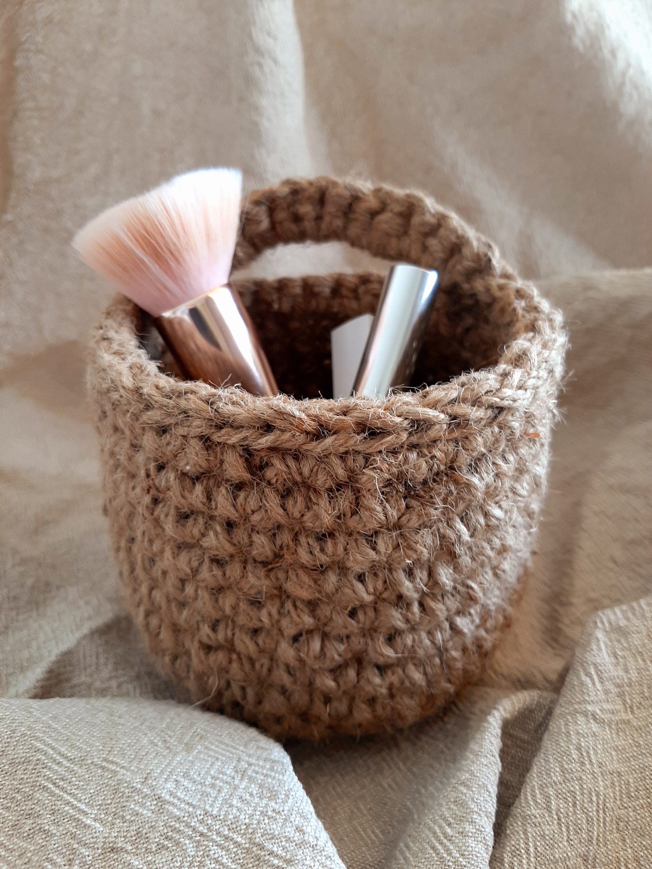 Crochet hanging basket jute hanging organizer Etsy