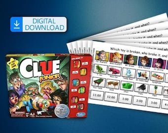 Printable Color Clue Jr. The Case of the Broken Toy scoring cards