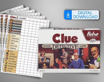 Printable Color Clue Retro scoring cards (4.5 X 6&quot;)
