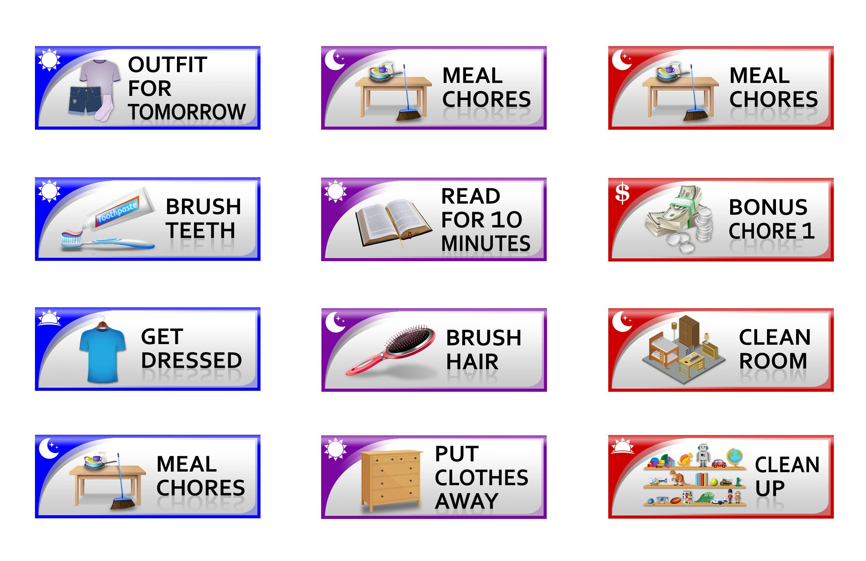 Custom Chore Chart Tiles