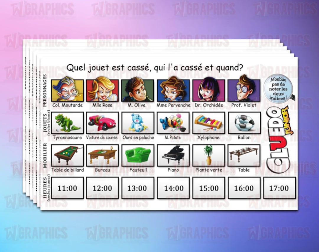 Indice De Couleur Imprimable Junior Cartes De Pointage L'affaire Du