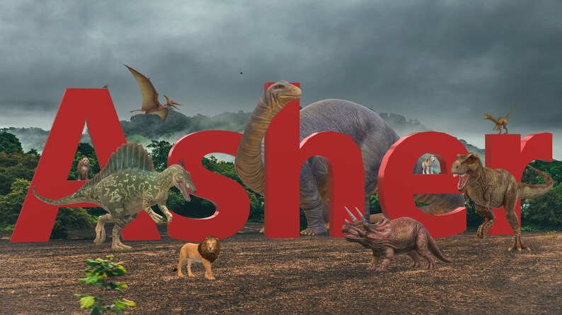 Asher Rex Digital Image With Child's Name - Etsy