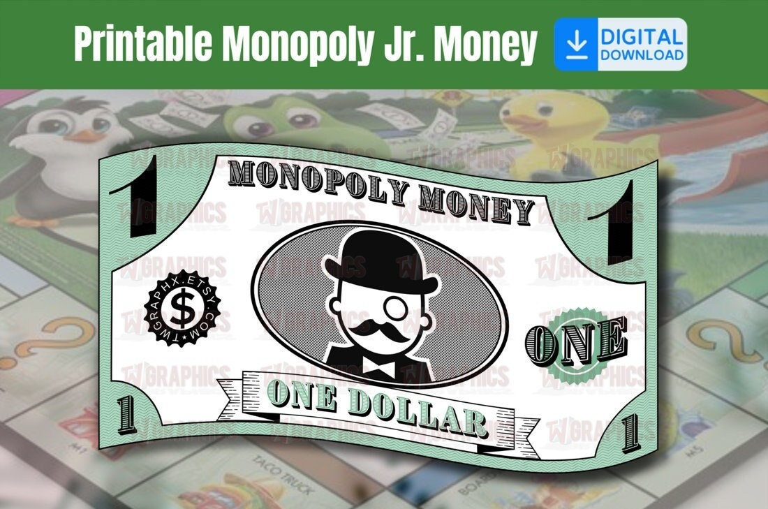 Monopoly Jr. Money - Etsy