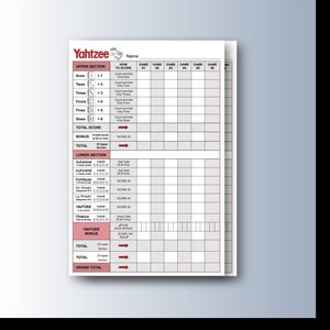 Printable Color Yahtzee scoring cards (6&quot; X 9&quot;)