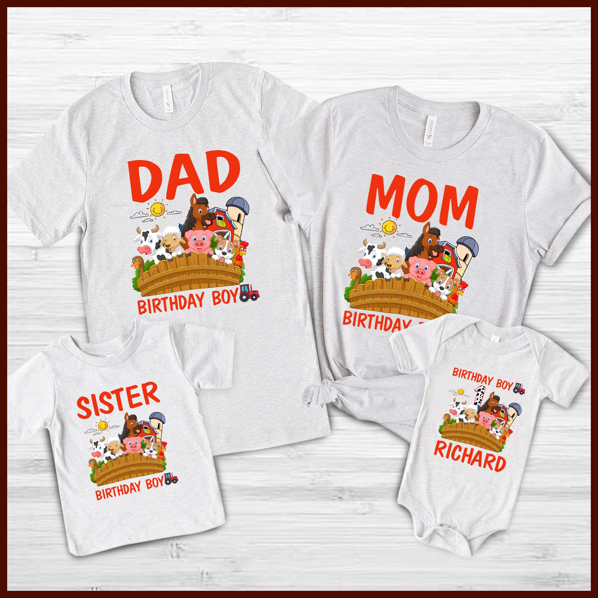 Birthday Farm T shirt Animals Family Shirt Barnyard Farm Etsy