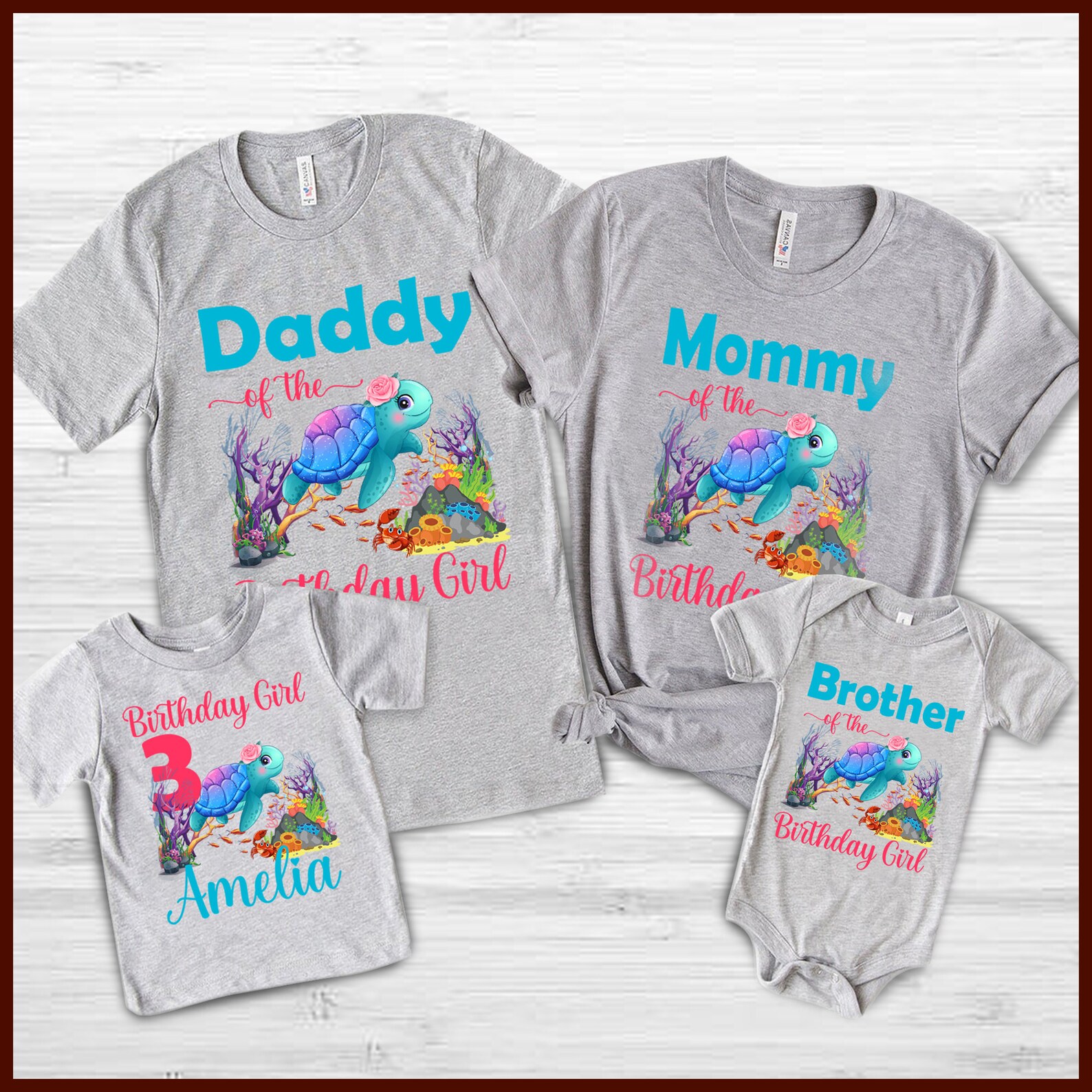 Sea turtle birthday shirt turtle birthday shirt under the Etsy