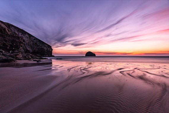 Trebarwith Strand Sunset at Low Tide by Landscape Photographer Lee