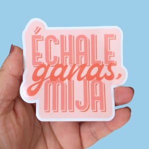 Vinci, mija Sticker / Adesivo latino, Dici ispanici, spagnolo, motivazionale, ce l'hai fatta, rosa, blu, impermeabile, adesivo per laptop