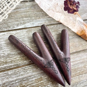 Indigenous Butterfly Spirit Kuripe, Shamanic Tool, Self Applicator, Wood Kuripe, Tamarind Wood Kuripe, Shamanic Pipe