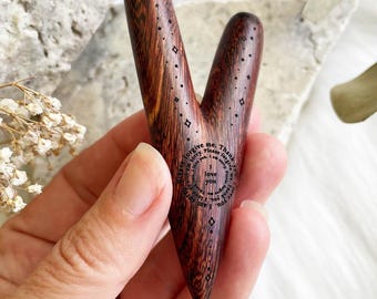 Oración Ho'oponopono Kuripe de tamarindo, herramienta chamánica, autoaplicador, Kuripe de madera, Kuripe de madera de tamarindo, pipa chamánica