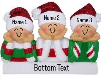 Personalized Christmas Ornament Family of 3, Family of Three Personalized Christmas Ornament, First Christmas with One Child, New Family