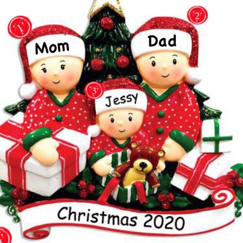Personalized Family of 3 Ornament Custom Family Ornament With Etsy