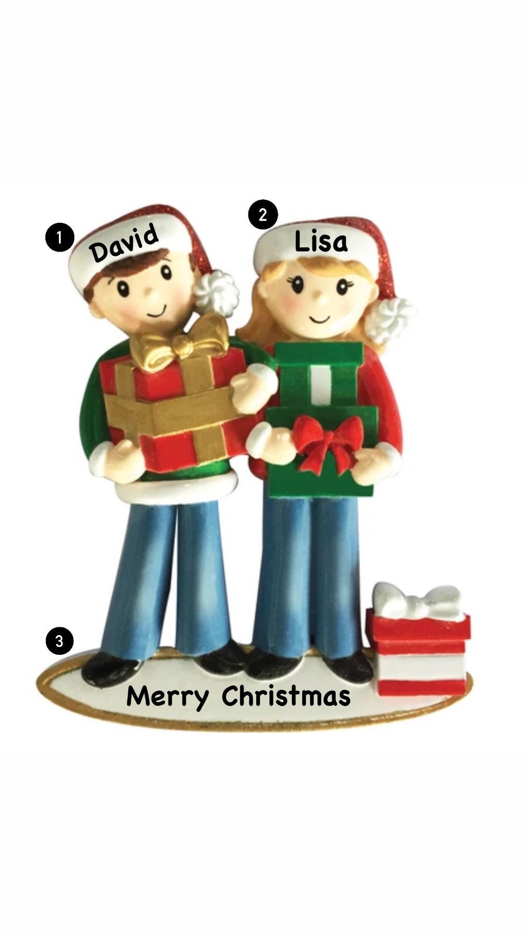 Personalized First Christmas Couple Ornament, Our 1st Christmas Custom ...
