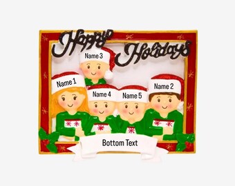 Personalized Christmas Ornament Family of 5, Family of Five Personalized Christmas Ornament, Family with 3 kids, Ornament with Names
