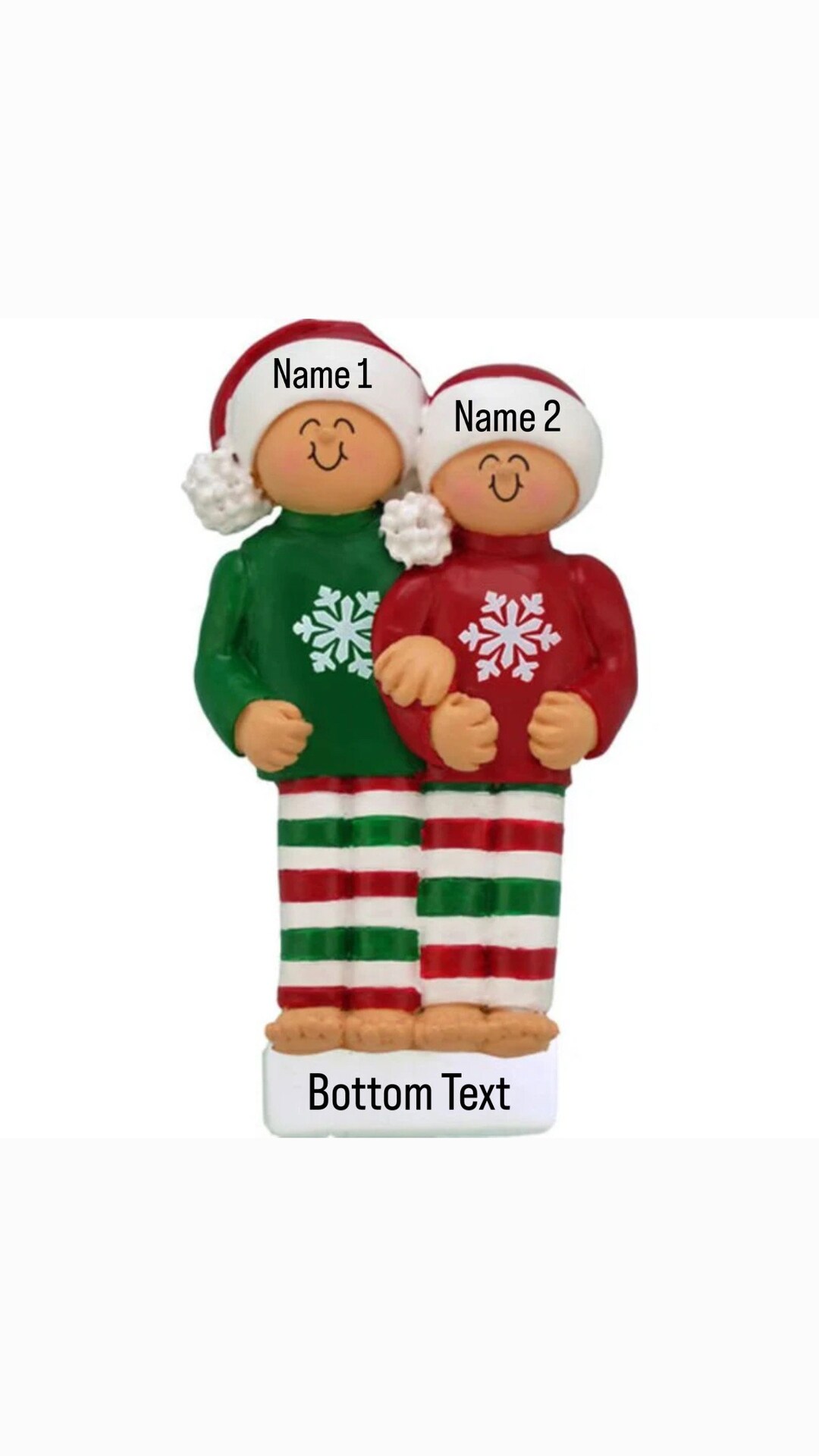 Personalized Biracial Couple Opening Gifts Resin Ornament