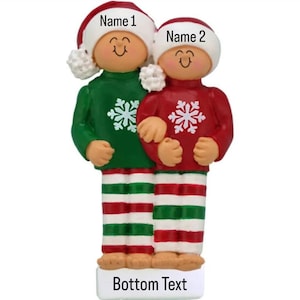 Personalized First Christmas Couple Ornament, Our 1st Christmas Custom Hand Personalized Christmas Gift, Christmas Tree as a Family of 2