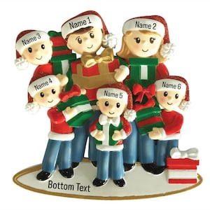 2024 Personalized Christmas Ornament Family of 6, Family of six Personalized Christmas Ornament, Family with 4 kids, Ornament with Names