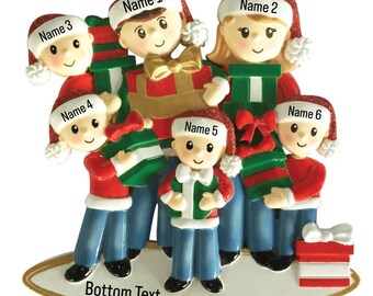 2024 Personalized Christmas Ornament Family of 6, Family of six Personalized Christmas Ornament, Family with 4 kids, Ornament with Names