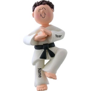 Personalized Karate Boy Ornament, Taekwondo Gift for Him, Custom Karate Gifts For Boys Kid Ornament, Martial Art Kickboxing / Jiu Jitsu