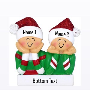 Personalized First Christmas Couple Ornament, Our 1st Christmas Custom Hand Personalized Christmas Gift, Christmas Tree as a Family of 2